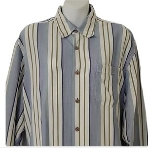 Striped Blue and White Men's Shirt
